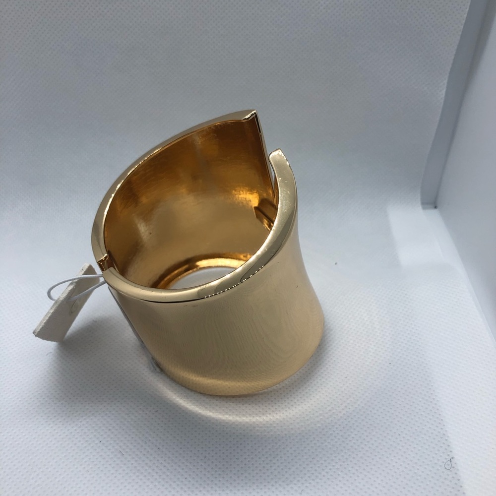 Oversized gold plated geometric arm wrist cuff bracelet bangle new - Picture 4 of 12